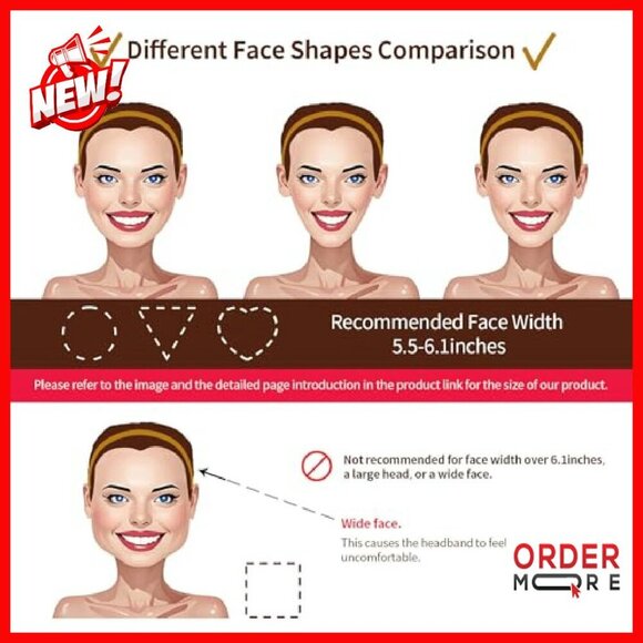 Thin No-Pressure Headband for Glasses, Acetate Resin, Non-Slip Fit main image 6